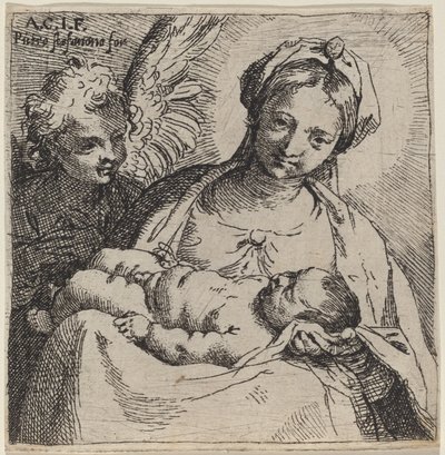 Madonna a dítě s andělem od Annibale Carracci