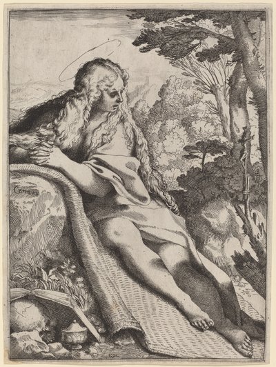 Máří Magdalény v divočině od Annibale Carracci