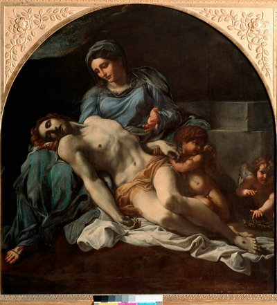 Obraz Pieta od Annibale Carracci (Annibal Carrache) (1560-1609). 1599-1600 ne. 156x149 cm Neapol, Národní muzeum Capodimonte od Annibale Carracci