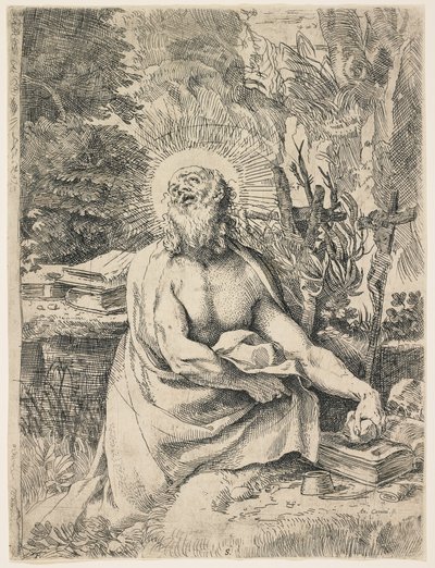 Svatý Jeroným v divočině, c. 1591 od Annibale Carracci