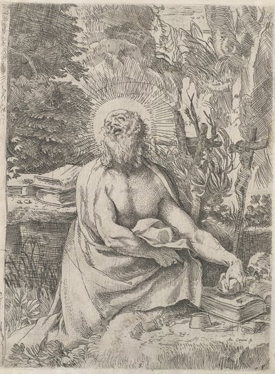 Svatý Jeroným v divočině, ca. 1591. od Annibale Carracci