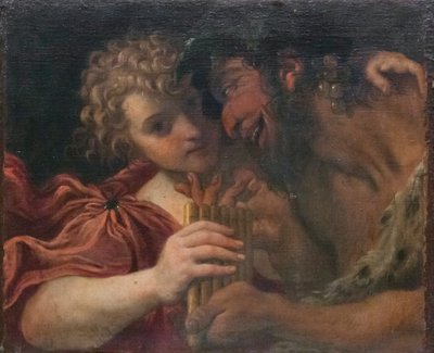 Satyr a pastýř od Annibale Carracci