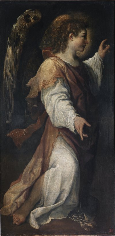 Anděl zvěstování, detail (olej na plátně, kolem roku 1587) od Annibale Carracci