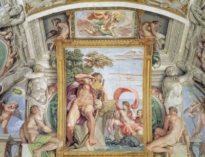 Galleria Carracci Carracci Hall detail Polyphemus a Galatea, freska 1597-1604 od Annibale Carracci