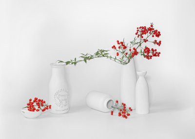 Minimalistická výzdoba s červenými bobulemi od Annie Poreider