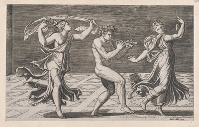 Speculum Romanae Magnificentiae: Tanec Faunů a Bacchantů, počátek 16. století..., počátek 16. století od Anon