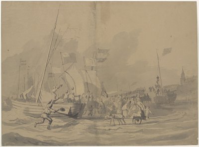 Příjezd prince Willema Frederika na pláž Scheveningen, 30. listopadu 1813 od Anonymous