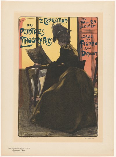 Reklama na druhou výstavu Peintres Lithographes v Salle du Figaro Les Maîtres de l