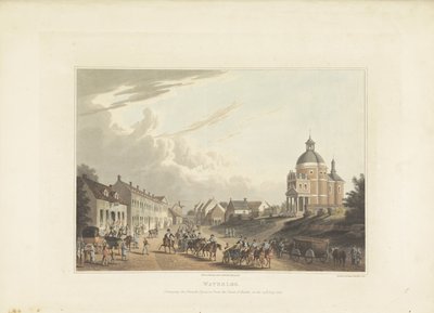 Afvoer van Franse kanonnen dveře Waterloo Waterloo. Převoz francouzského děla z bitevního pole, 24. července 1815 (název na předmětu) od Anonymous
