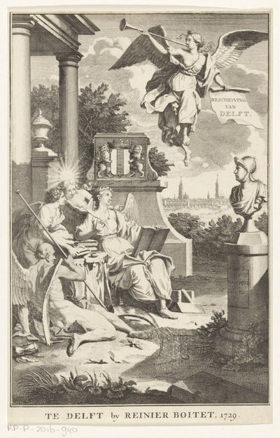 Alegorie na Delft Popis Delft (název na objektu) Titulní strana pro: S.n., Beschryving der stadt Delft, 1729 od Anonymous
