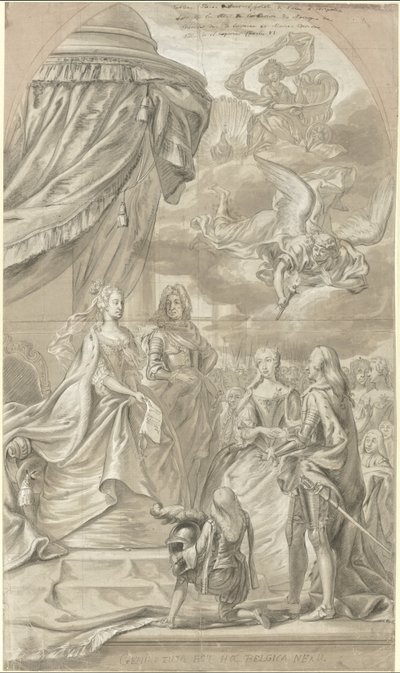 Alegorie sňatku arcivévodkyně Marie Anny Rakouské a Karla Alexandra Lotrinského, 1744 od Anonymous