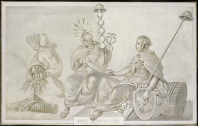 Alegorie ‚Smlouvy o přátelství a obchodu mezi generálními státy Spojeného Nizozemska a Spojených států amerických‘, Haag, 7. října 1782 od Anonymous