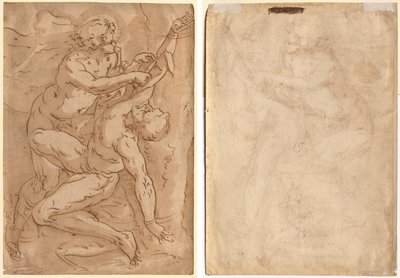 Apollo Flaying Marsyas (recto) Dvě náčrtky matky a dítěte (verze) od Anonymous