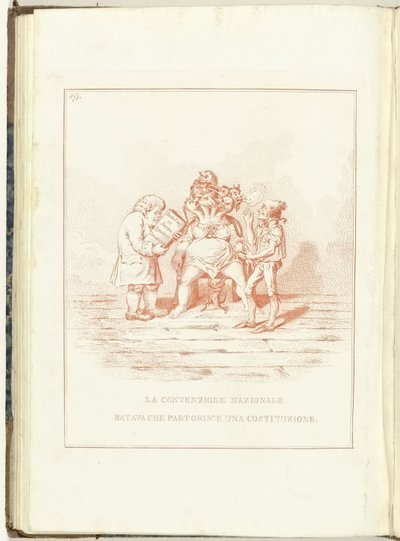 Barensnood van de Nationale Conventie, 1795 Batavský národní konvent, který zrodil ústavu (název na předmět) Hollandia Regenerata (italská kopie) (název série) Regenerace Holandska: zrcadlo všem obnoveným národům (vážné od Anonymous