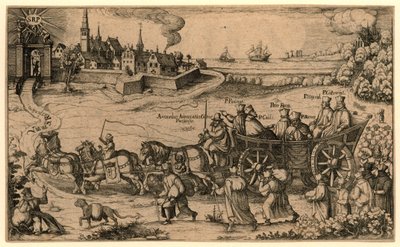 Bedevaart van de verdreven Boheemse en Hongaarse jezuïeten naar het Amsterdamse rasphuis, 1619 Jezuita vyhnaný z království Böheimb a Hungern převedl Wallfarth do Saint Raspino a Pono / do Amsterodamu ve věznici (titul od Anonymous