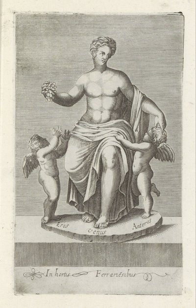 Beeldengroep se setkal s Venus tussen Eros en Anteros Starožitné sochy v Římě (název série) Ikony starověkých soch města Říma, které jsou vidět na veřejných místech (název série) od Anonymous