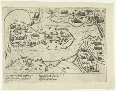 Obléhání Schenkenschans Španěly, 1599 Forialicium Schenckianum (název na objektu) od Anonymous