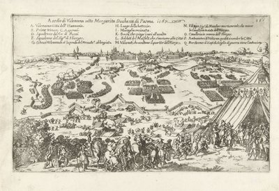 Beleg van Valenciennes, 1567 Obléhání Valenceny pod vedením Margarity vévodkyně z Parmy. 1567 (název na objektu) od Anonymous