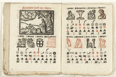 Stránky s předpovědí na měsíc září, 1712 od Anonymous