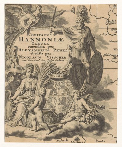 Ceres, putti en wapen Henegouwen Mapa okresu Hannonia (název na objektu) od Anonymous