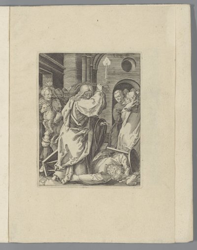 Kristus vyhání směnárníky z chrámu The Little Passion (název série) Passio Christi Ab Alberto Durer Nurenburgensi Effigiata (název série) od Anonymous