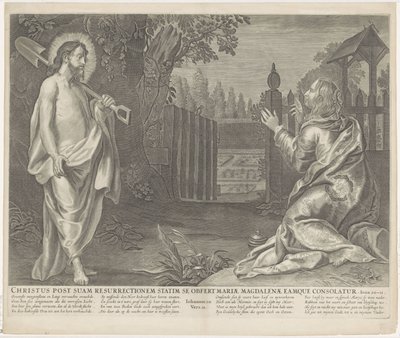 Christus verchicht als tuinman aan Mary Magdalene (Nedotýkej se mě) Kristus se ihned po svém vzkříšení představuje Marii Magdaleně a utěšuje ji (titul na předmětu) Royal Bijbel (název série) od Anonymous