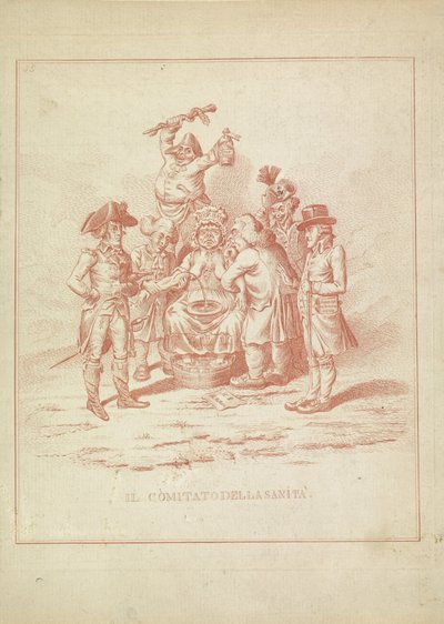 Výbor zdravotnictví, 1795 Il Comitato della Sanita (název na objektu) Hollandia Regenerata (italská kopie) (název série) od Anonymous
