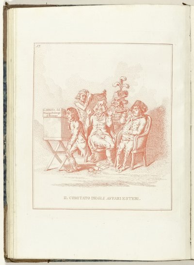 Comité voor Buitenlandse Zaken, 1795 Výbor pro zahraniční věci (název předmětu) Hollandia Regenerata (italská kopie) (název série) Regenerace Holandska: Specchio všem regenerovaným národům (název série na objektu) od Anonymous
