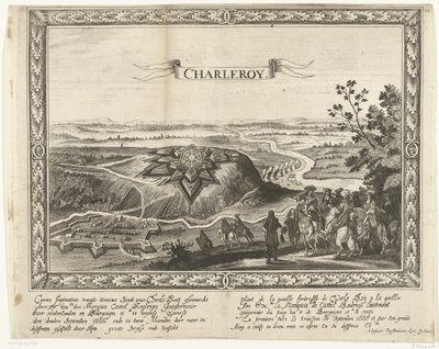 Nová pevnost Charleroi, 1666 Caerte figurative of the new city od Charle Roije (...) (název na předmětu) Plant de la nouelle fortresse de Charle Roij (...) (název na objektu) od Anonymous
