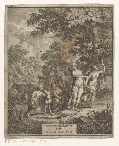 Diana a pastýři Titulní strana pro: Gerard Kempher, Herderszangen, 1732 od Anonymous