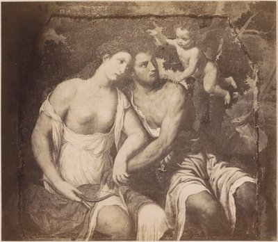 Fotoreprodukce obrazu Venuše a Adonis po Paris Bordone Paříž Bordone. Venuše a Adonis (název na objektu) Kaiserl. Konigl. Galerie ve Vídni (název série na objektu) od Anonymous