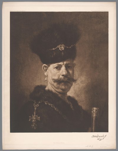 Fotoreprodukce obrazu Portrét muže od Rembrandta [?], kol. Ermitáž v Petrohradě Kaiserl. Eremitage, Petrohrad. (název seriálu) od Anonymous