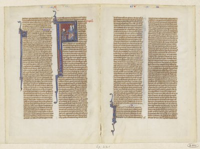 Fragment z bible, kniha králů, kapitola 2: David klečí před Saulem od Anonymous