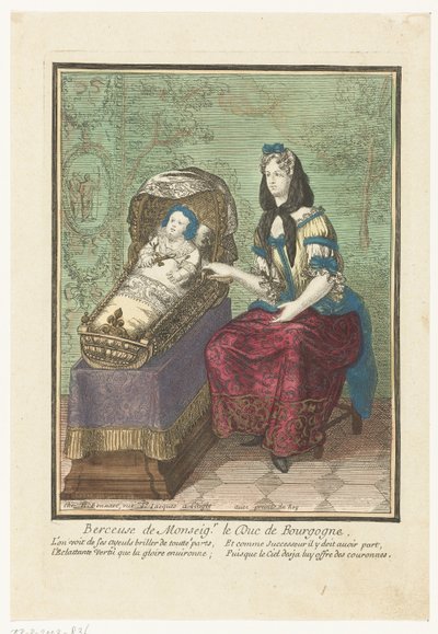 Francouzský král v kolébce Berceuse de Monsignor. Le Duc de Bourgogne. (název na objektu) od Anonymous