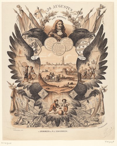 Pamětní deska oslavující 200 let reliéfu Groningenu 1672-1872 od Anonymous