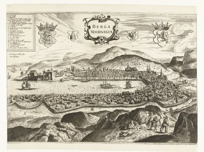 Pohled na Bergen (Norsko), 1665 Berga Norway (název na objektu) od Anonymous