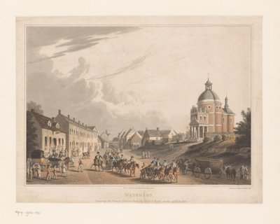 Pohled na Waterloo, kde francouzští vojáci přesouvají dělo waterloo. Převoz francouzského děla z bitevního pole, 24. července 1815 (název na předmětu) od Anonymous