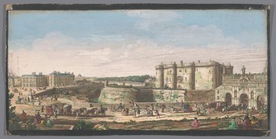 Pohled na Bastilu a Porte Saint-Antoine v Paříži Pohled na Bastille de Paris, z Porte St. Antoine, et d