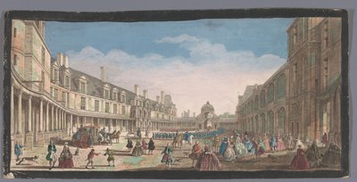 Pohled na Cour Ovale Palais de Fontainebleau Veüe de la Cour Ovale de Fontainebleau (název na objektu) od Anonymous