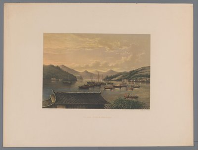 Gezicht op de baai van Nagasaki Pohled v zálivu Nangasaki (název na objektu) Suvenýr japonských pohledů z přírody s textem hraběte de Lijnden (název série na objektu) od Anonymous