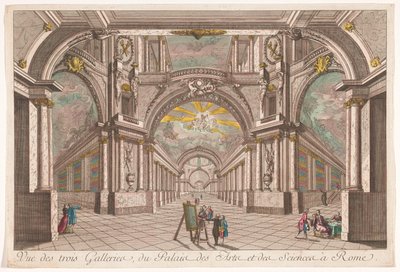Pohled na tři galerie Paláce umění a vědy v Římě Vue des trois galleries, du Palais des Arts et des Sciences à Rome (název na objektu) od Anonymous
