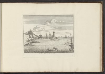 Pohled na přístav s majákem a palácem v Neapoli Le Mole, le Cinosura, et le Castell Novo, à Neapol (název na objektu) Paláce a památky v Benátkách, Livornu, Neapoli a Římě (název série) od Anonymous