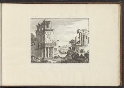Pohled na ruiny Septizonium v ​​Římě Septizonii Severi Sepulchrum à Roma (název na objektu) Paláce a památky v Benátkách, Livornu, Neapoli a Římě (název série) od Anonymous