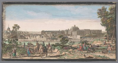 Pohled na město a palác ve Versailles Pohled na zámek a část města Versailles (titul na objektu) od Anonymous