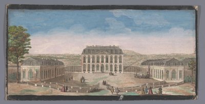 Pohled na přední část zámku de Belle-Vue v Meudonu Vüe ​​​​du Chateau de Belle-Vüe cena du coté de la cour (titul na předmětu) od Anonymous