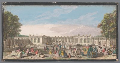 Pohled na přední část Grand Trianonu v zahradě Versailles Vüe ​​​​de Trianon dans le Parc de Versailles du Côté de l
