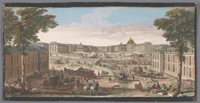 Pohled na přední část paláce ve Versailles Různé vues du Chateau de Versailles (název na objektu) od Anonymous