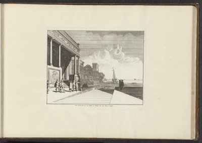 Pohled na palác na nábřeží v Neapoli Veue de la Mer ou est Situé le Palais du Vice Roy à Neapol (název na objektu) Paláce a památky v Benátkách, Livornu, Neapoli a Římě (název série) od Anonymous