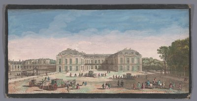 Gezicht op het Château de Choisy Pohled na královský dům Choisy ze strany nádvoří (titul na objektu) od Anonymous