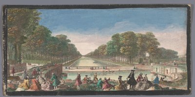 Pohled na Canal Grande v zahradě Palais de Fontainebleau Veüe du Canal, Fontainebleau (název na objektu) od Anonymous